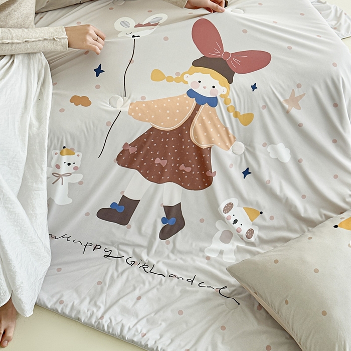 91家纺网 家纺一手货源 找家纺 豪美鑫 2026新款大版凉感夏被 萌宠小妹