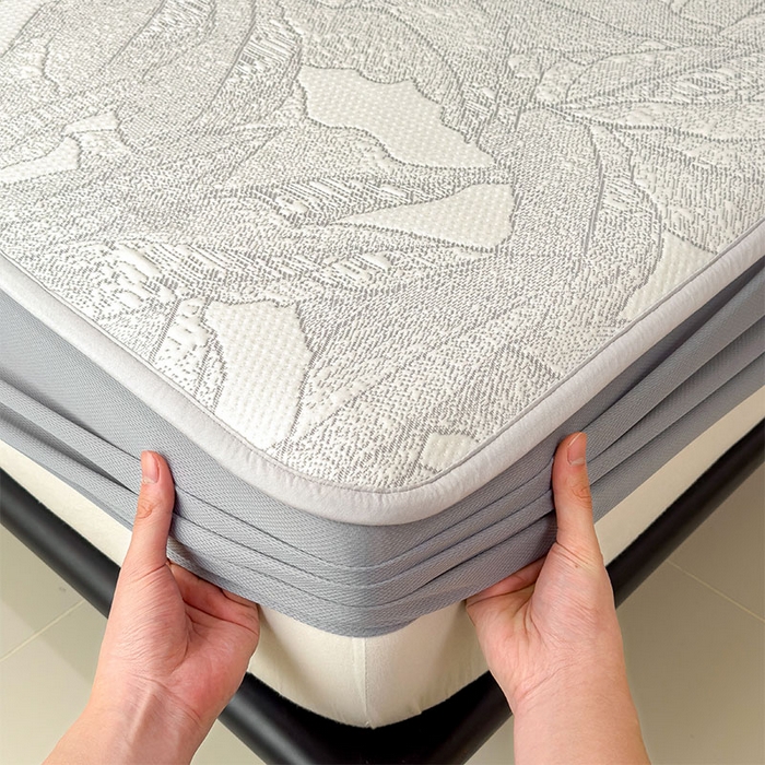 91家纺网 家纺一手货源 找家纺 宜派家纺 2026新款凉感过0.21夏天家用床单软席子可机洗空调席夏季高端华夫格凉席三件套 家大叶大-沥青浅灰-床笠