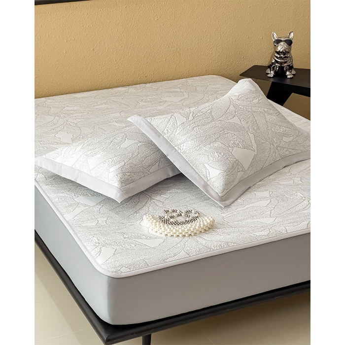 91家纺网 家纺一手货源 找家纺 宜派家纺 2026新款凉感过0.21夏天家用床单软席子可机洗空调席夏季高端华夫格凉席三件套 家大叶大-沥青浅灰-床笠