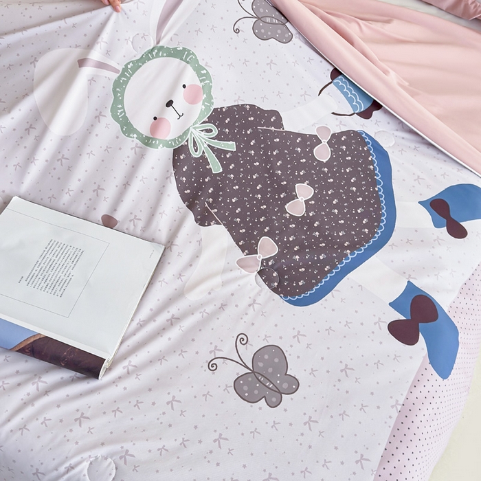 91家纺网 家纺一手货源 找家纺 豪美鑫 2026新款大版凉感夏被 森系小兔