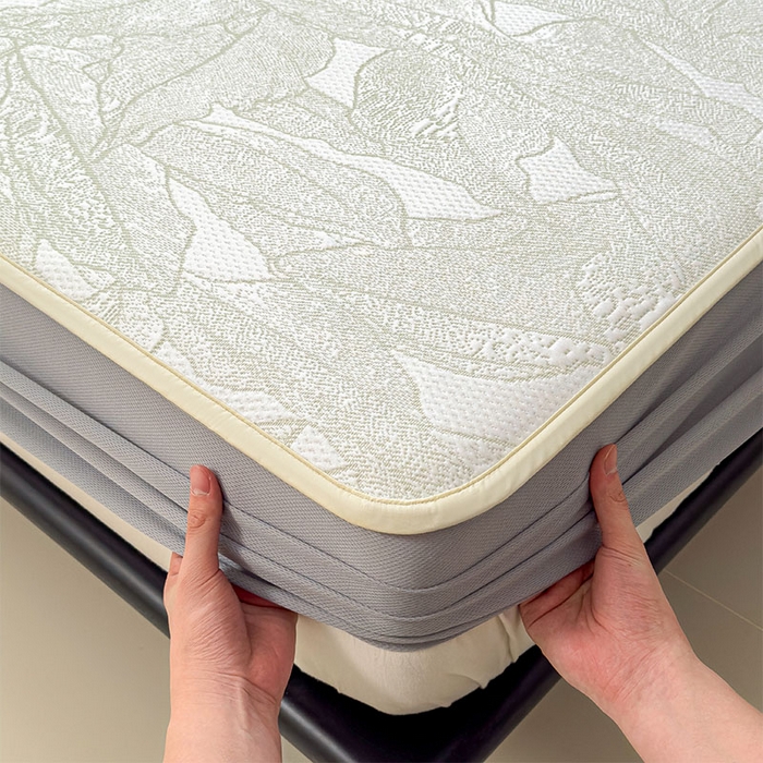 91家纺网 家纺一手货源 找家纺 宜派家纺 2026新款凉感过0.21夏天家用床单软席子可机洗空调席夏季高端华夫格凉席三件套 家大叶大-松果绿-床笠