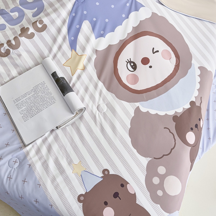 91家纺网 家纺一手货源 找家纺 豪美鑫 2026新款大版凉感夏被 熊堆堆