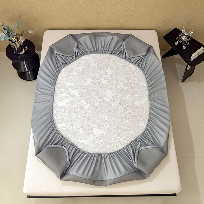 91家纺网 家纺一手货源 找家纺 宜派家纺 2026新款凉感过0.21夏天家用床单软席子可机洗空调席夏季高端华夫格凉席三件套 家大叶大-棕雾咖-床笠