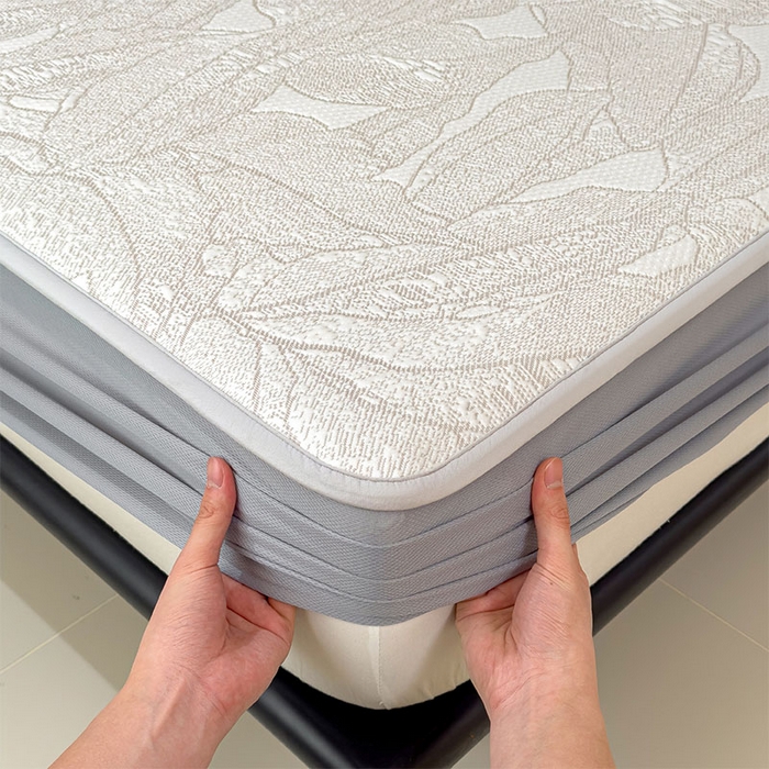 91家纺网 家纺一手货源 找家纺 宜派家纺 2026新款凉感过0.21夏天家用床单软席子可机洗空调席夏季高端华夫格凉席三件套 家大叶大-棕雾咖-床笠