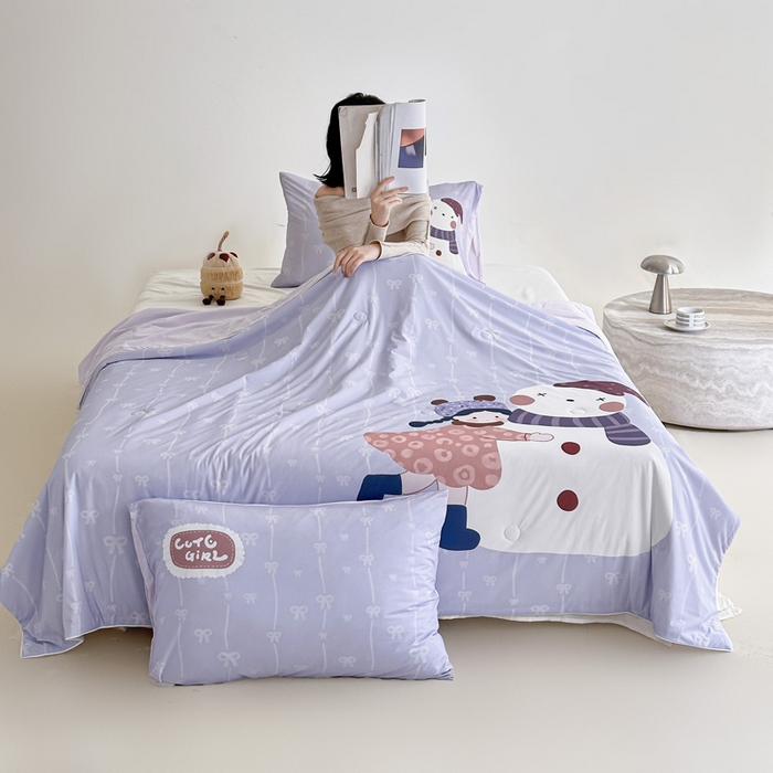 91家纺网 家纺一手货源 找家纺 豪美鑫 2026新款大版凉感夏被 雪娃娃