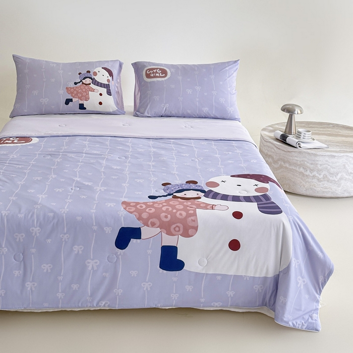 91家纺网 家纺一手货源 找家纺 豪美鑫 2026新款大版凉感夏被 雪娃娃