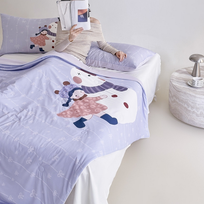 91家纺网 家纺一手货源 找家纺 豪美鑫 2026新款大版凉感夏被 雪娃娃