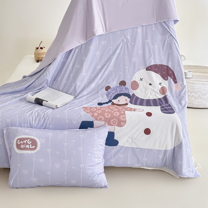 91家纺网 家纺一手货源 找家纺 豪美鑫 2026新款大版凉感夏被 雪娃娃