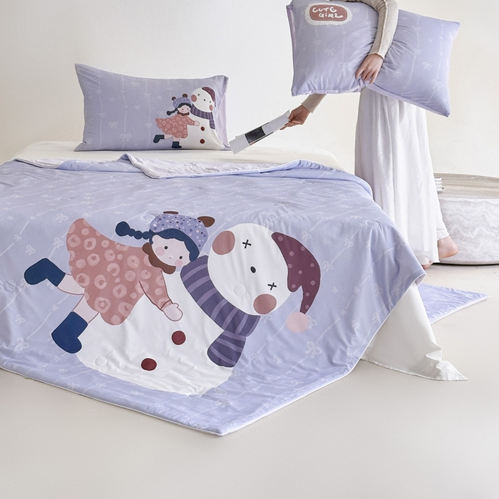 91家纺网 家纺一手货源 找家纺 豪美鑫 2026新款大版凉感夏被 雪娃娃