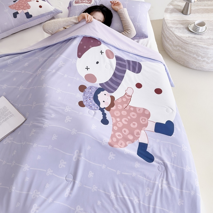 91家纺网 家纺一手货源 找家纺 豪美鑫 2026新款大版凉感夏被 雪娃娃