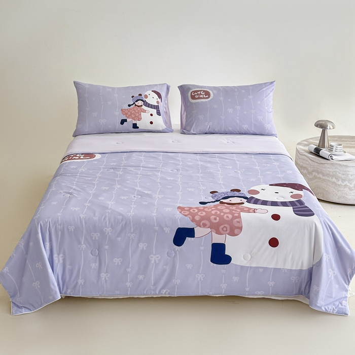 91家纺网 家纺一手货源 找家纺 豪美鑫 2026新款大版凉感夏被 雪娃娃