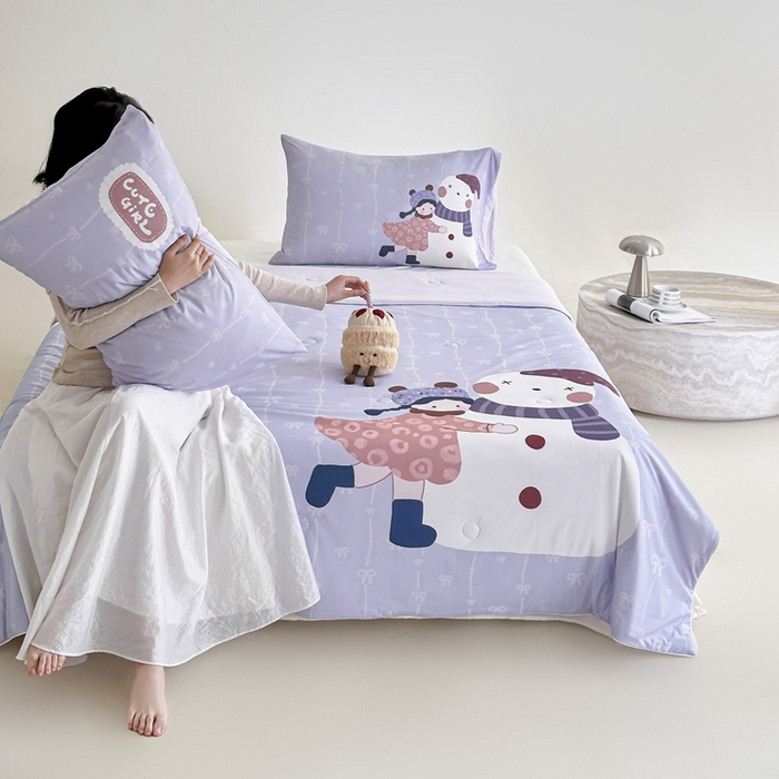 91家纺网 家纺一手货源 找家纺 豪美鑫 2026新款大版凉感夏被 雪娃娃