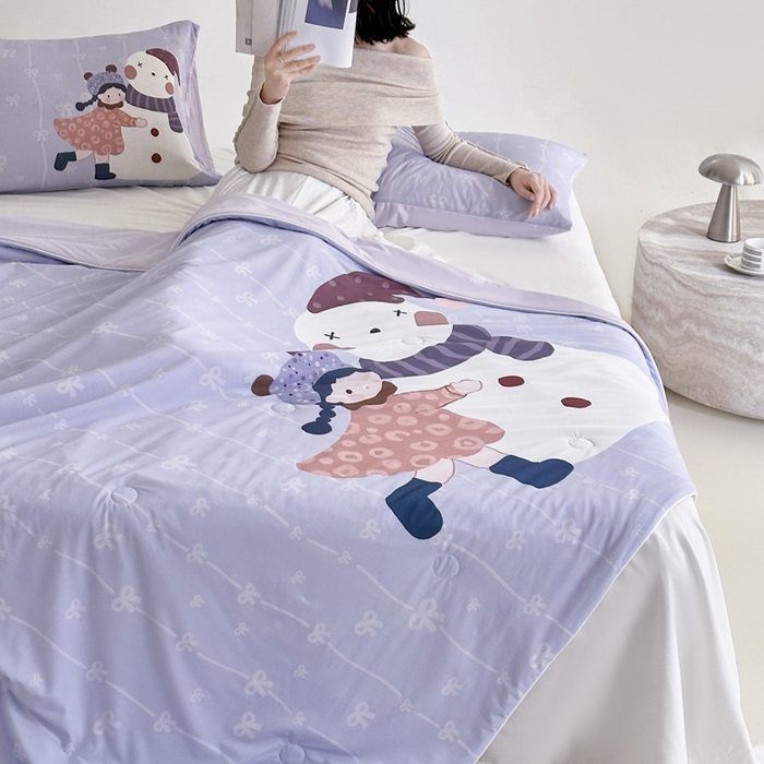 91家纺网 家纺一手货源 找家纺 豪美鑫 2026新款大版凉感夏被 雪娃娃