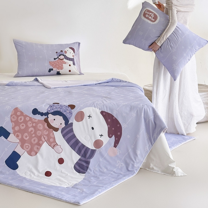 91家纺网 家纺一手货源 找家纺 豪美鑫 2026新款大版凉感夏被 雪娃娃