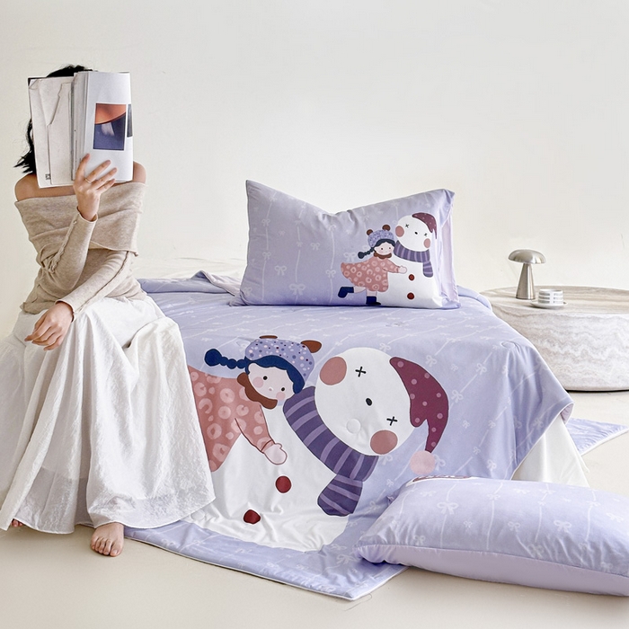 91家纺网 家纺一手货源 找家纺 豪美鑫 2026新款大版凉感夏被 雪娃娃