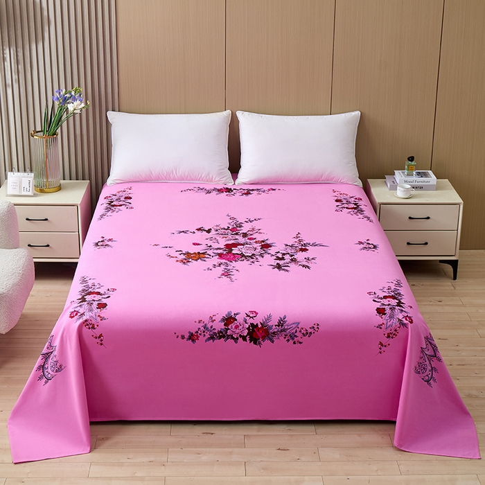 居美良品 2026新款100%全棉国民老上海纯棉A类老式新疆棉床单 牡丹古韵-粉色