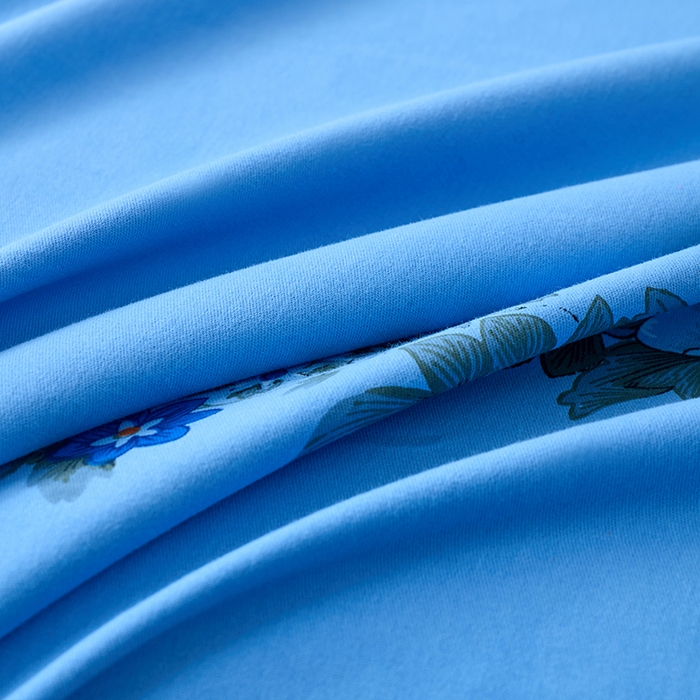 91家纺网 家纺一手货源 找家纺 居美良品 2026新款100%全棉国民老上海纯棉A类老式新疆棉床单 牡丹古韵-蓝色