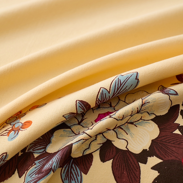 91家纺网 家纺一手货源 找家纺 居美良品 2026新款100%全棉国民老上海纯棉A类老式新疆棉床单 牡丹古韵-米黄