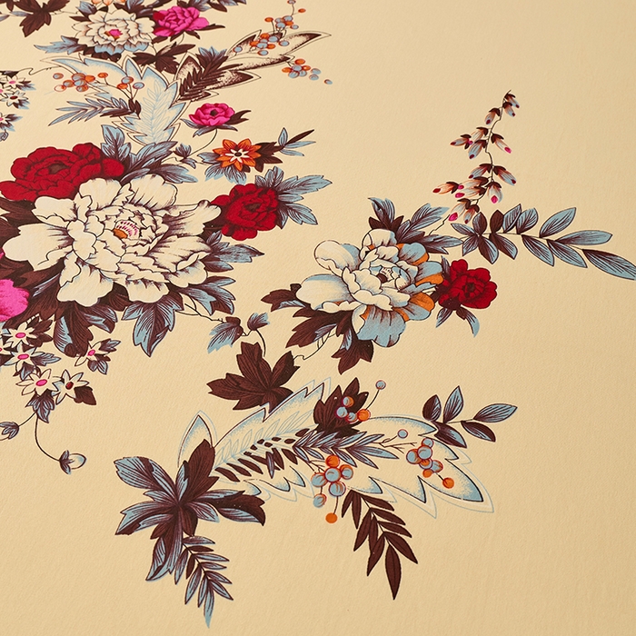 91家纺网 家纺一手货源 找家纺 居美良品 2026新款100%全棉国民老上海纯棉A类老式新疆棉床单 牡丹古韵-米黄