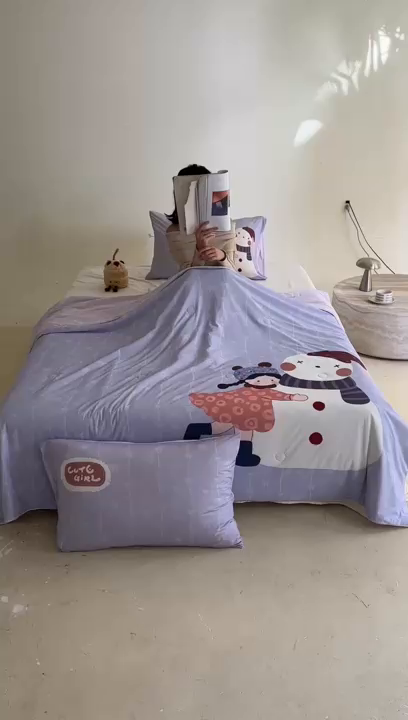 91家纺网 家纺一手货源 找家纺 豪美鑫 2026新款大版凉感夏被 雪娃娃