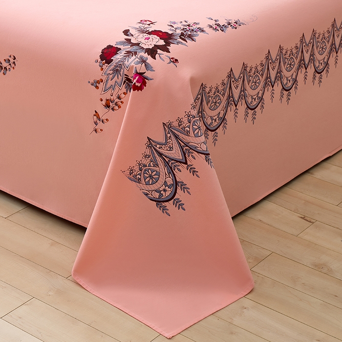 91家纺网 家纺一手货源 找家纺 居美良品 2026新款100%全棉国民老上海纯棉A类老式新疆棉床单 牡丹古韵-玉色