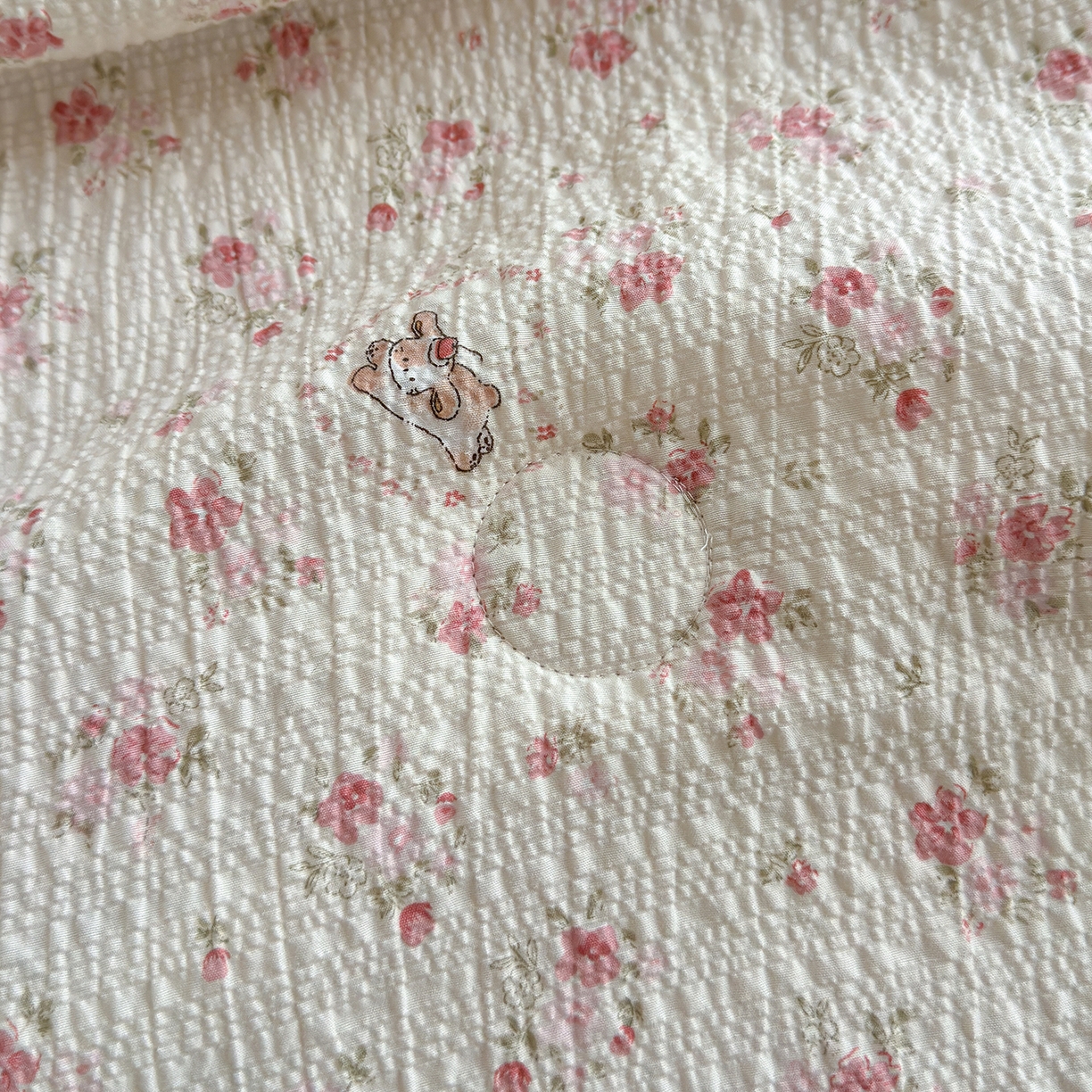 91家纺网 家纺一手货源 找家纺 （总）晚爱 2026新款泡芙棉双层纱夏被四件套小清新泡泡纱夏被四件套