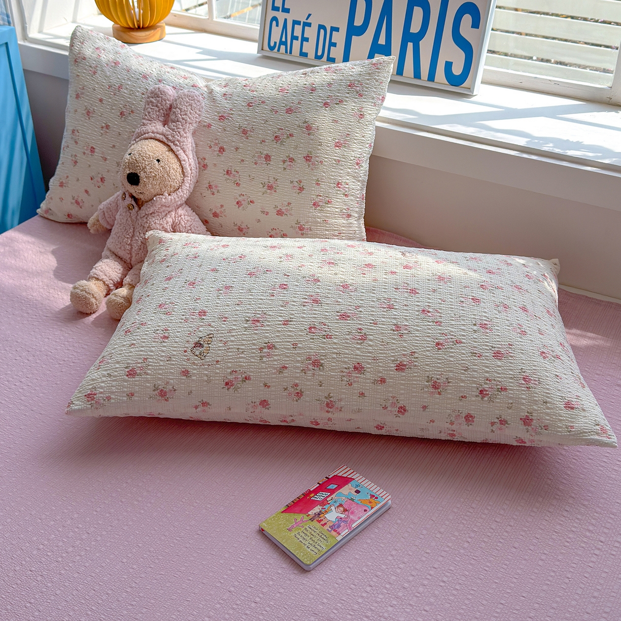 91家纺网 家纺一手货源 找家纺 （总）晚爱 2026新款泡芙棉双层纱夏被四件套小清新泡泡纱夏被四件套