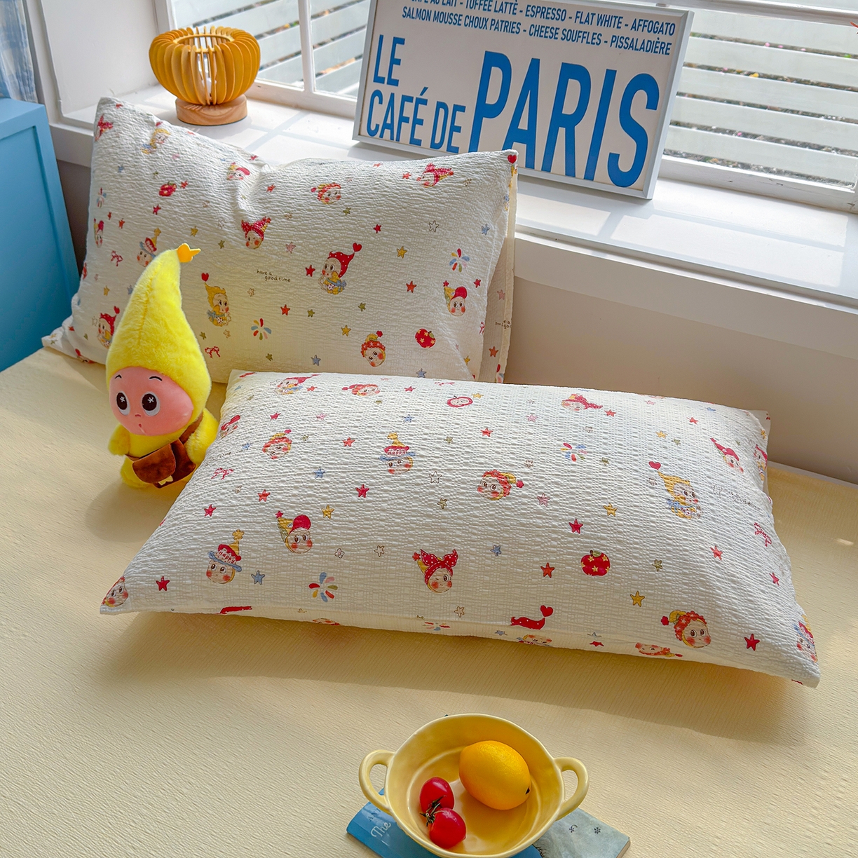 91家纺网 家纺一手货源 找家纺 晚爱 2026新款泡芙棉双层纱夏被四件套小清新泡泡纱夏被四件套 1软萌星