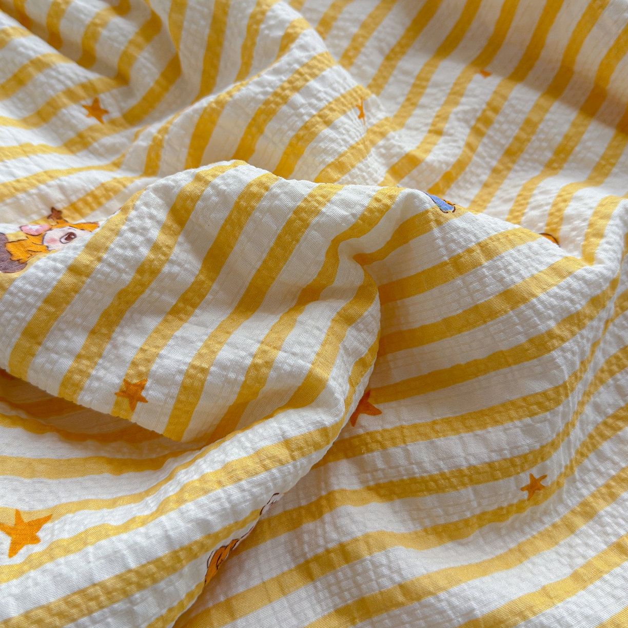 91家纺网 家纺一手货源 找家纺 晚爱 2026新款泡芙棉双层纱夏被四件套小清新泡泡纱夏被四件套 2星宝贝