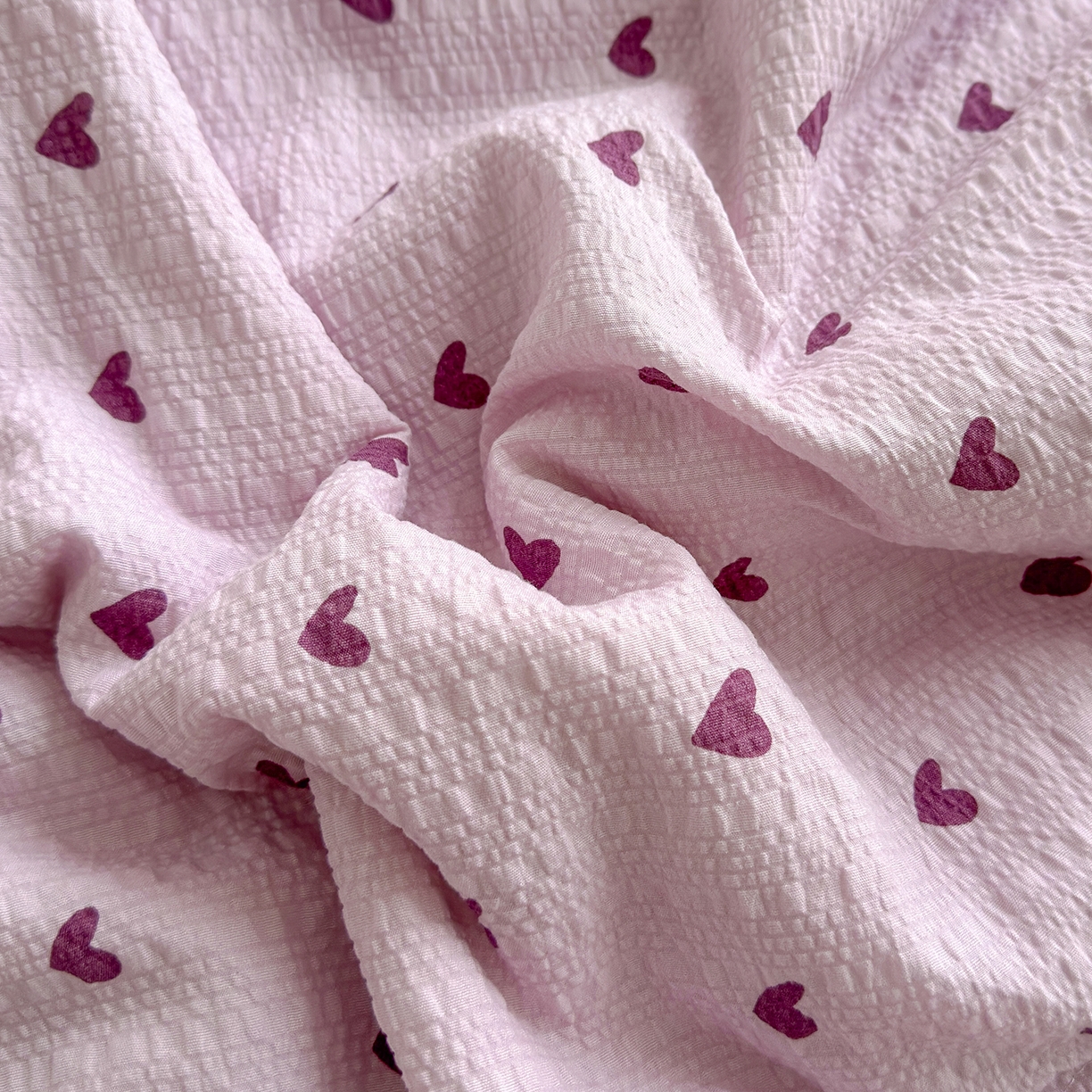 91家纺网 家纺一手货源 找家纺 晚爱 2026新款泡芙棉双层纱夏被四件套小清新泡泡纱夏被四件套 7芋泥波波