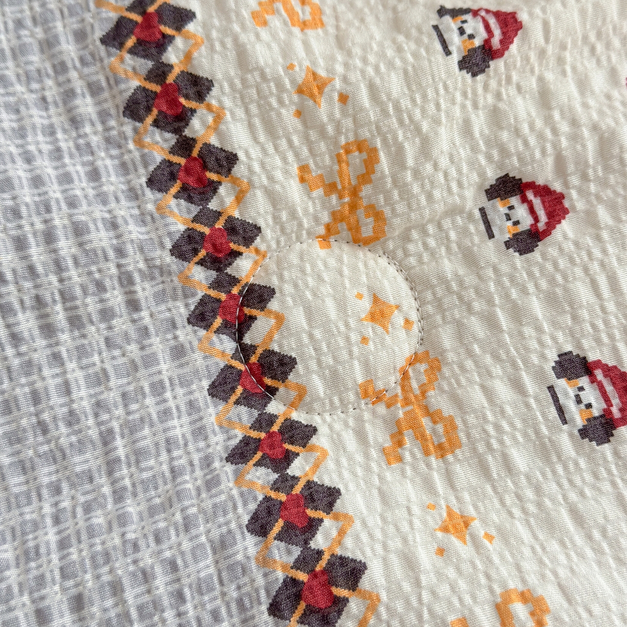 91家纺网 家纺一手货源 找家纺 晚爱 2026新款泡芙棉双层纱夏被四件套小清新泡泡纱夏被四件套 8费尔岛小狗