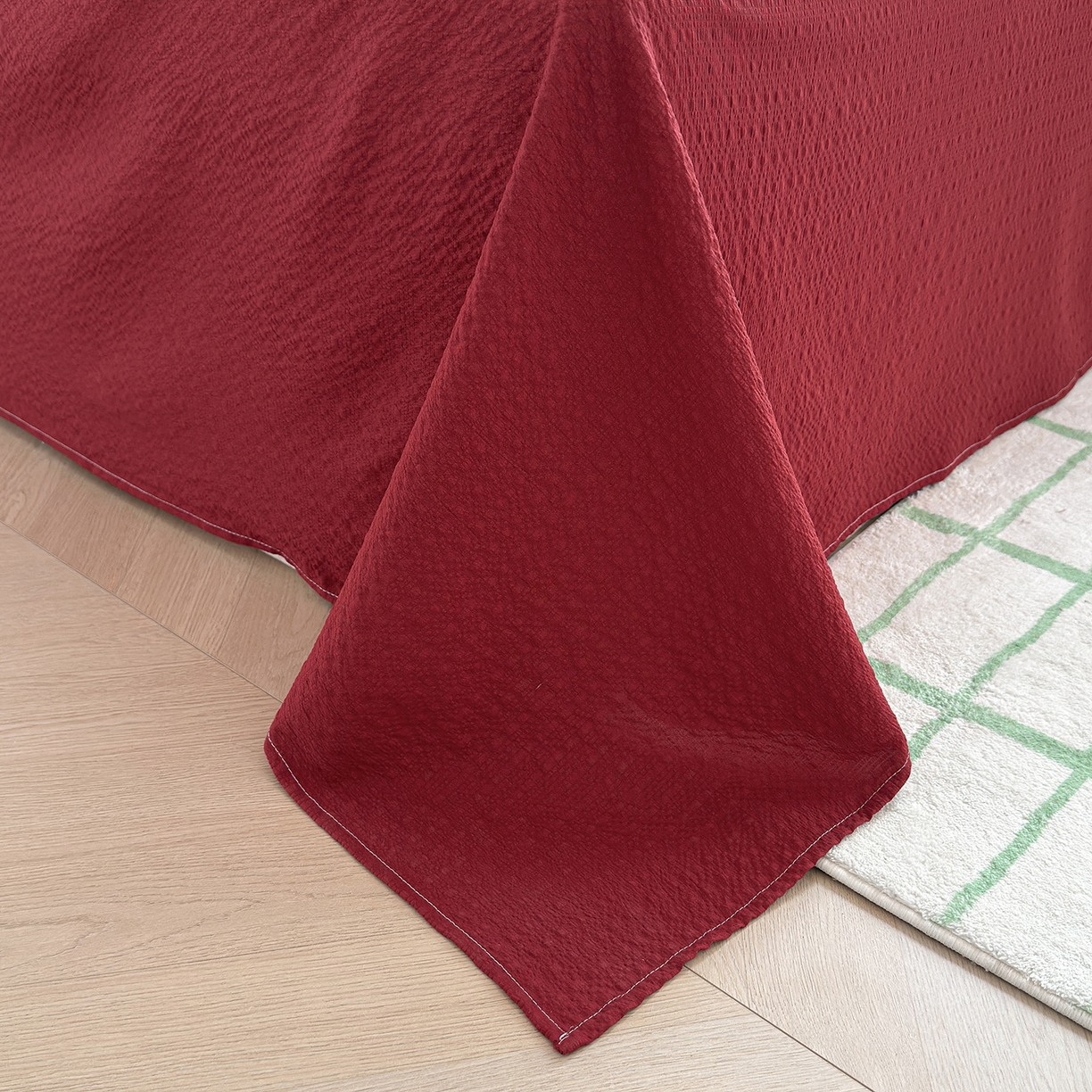 91家纺网 家纺一手货源 找家纺 晚爱 2026新款泡芙棉双层纱夏被四件套小清新泡泡纱夏被四件套 8费尔岛小狗