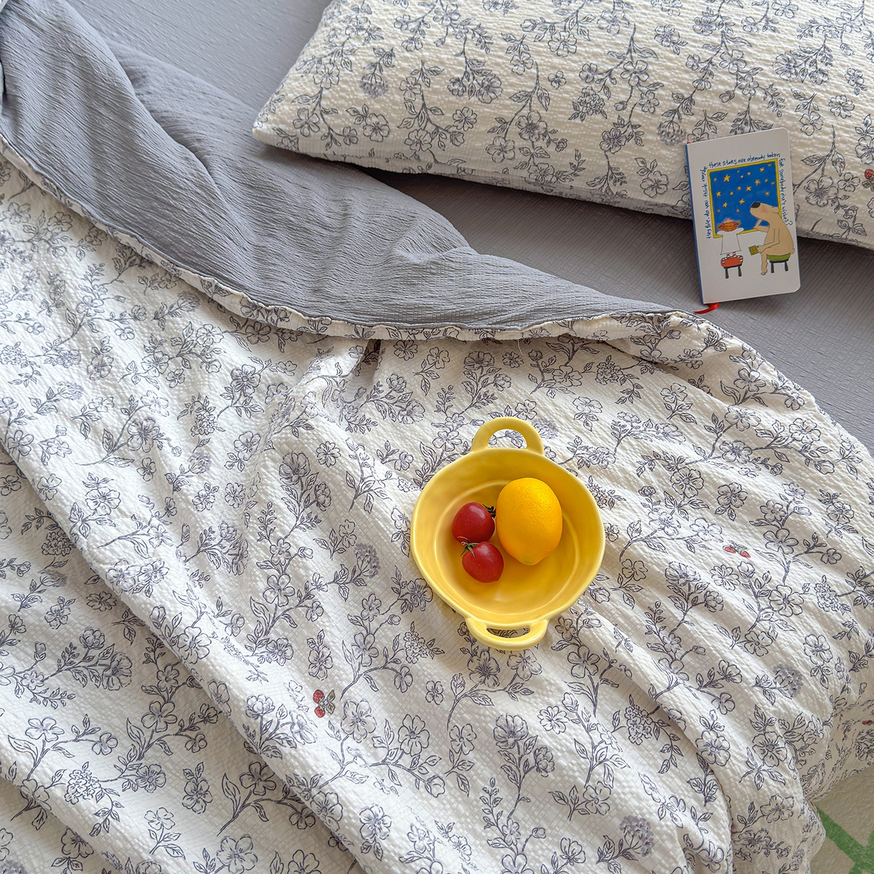 91家纺网 家纺一手货源 找家纺 晚爱 2026新款泡芙棉双层纱夏被四件套小清新泡泡纱夏被四件套 10春风拂梦