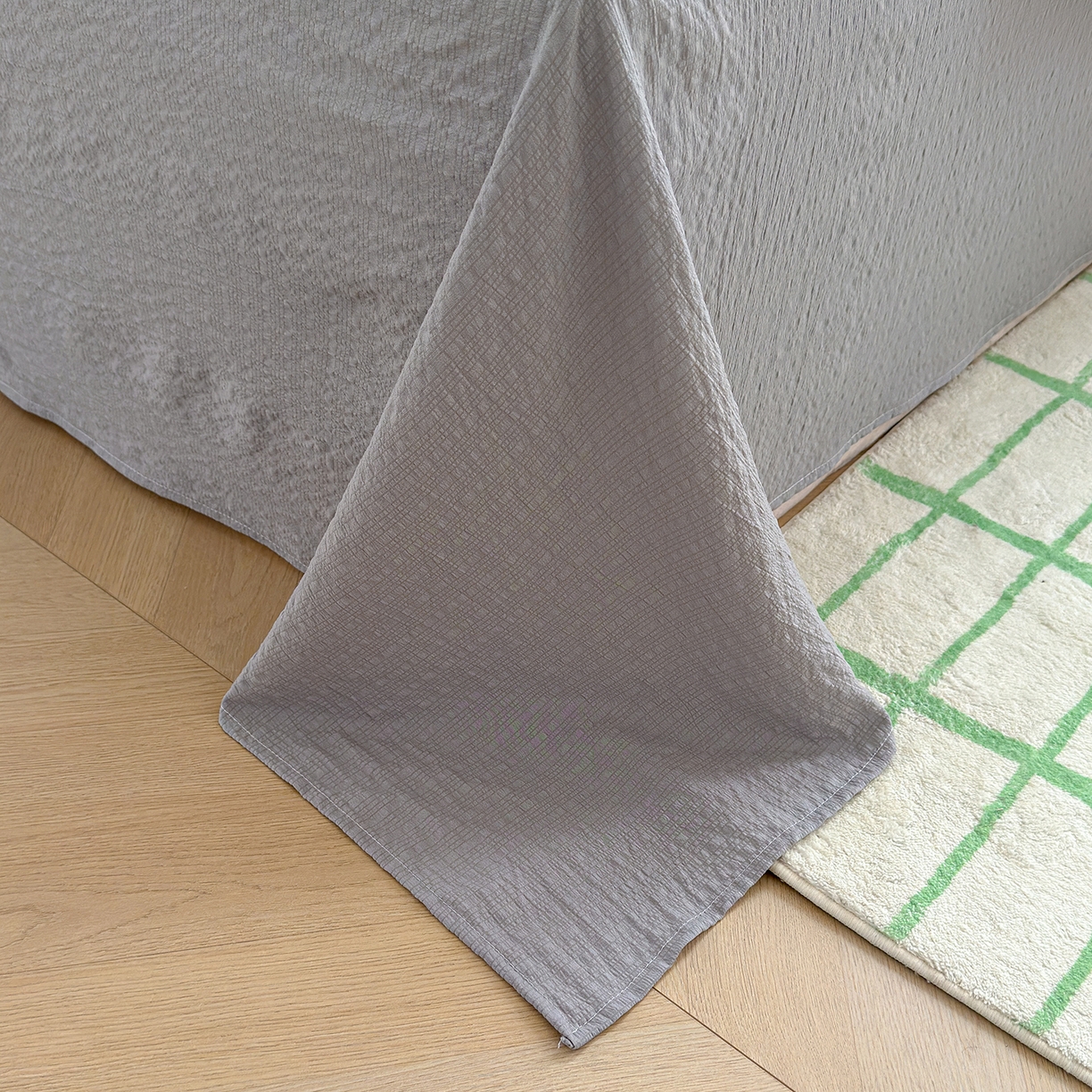 91家纺网 家纺一手货源 找家纺 晚爱 2026新款泡芙棉双层纱夏被四件套小清新泡泡纱夏被四件套 10春风拂梦