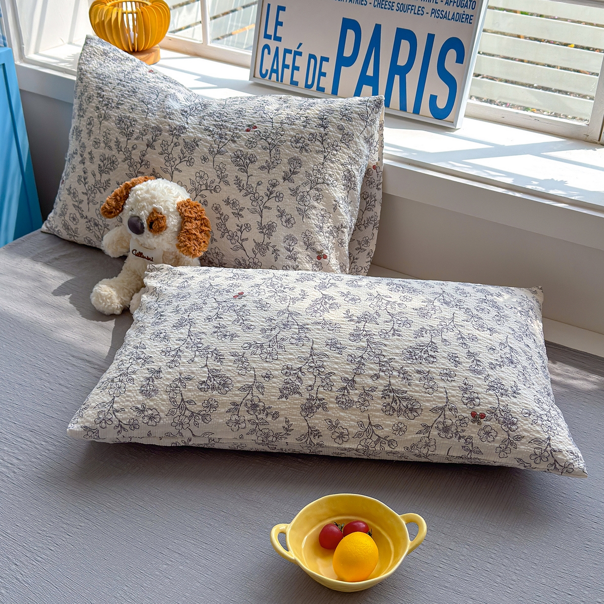 91家纺网 家纺一手货源 找家纺 晚爱 2026新款泡芙棉双层纱夏被四件套小清新泡泡纱夏被四件套 10春风拂梦