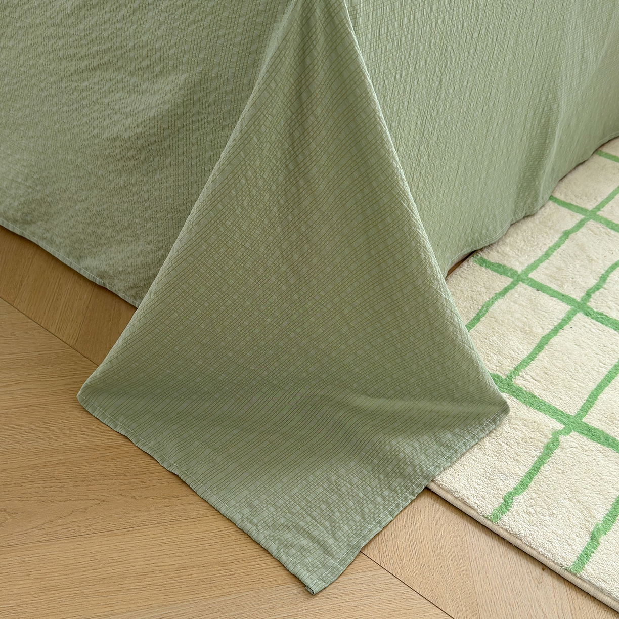 91家纺网 家纺一手货源 找家纺 晚爱 2026新款泡芙棉双层纱夏被四件套小清新泡泡纱夏被四件套 12大熊猫