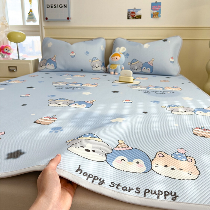 91家纺网 家纺一手货源 找家纺 （总）宜派家纺 2026新款冰豆豆席卡通凉席凉感值过0.21可机洗夏天学生宿舍单人席子