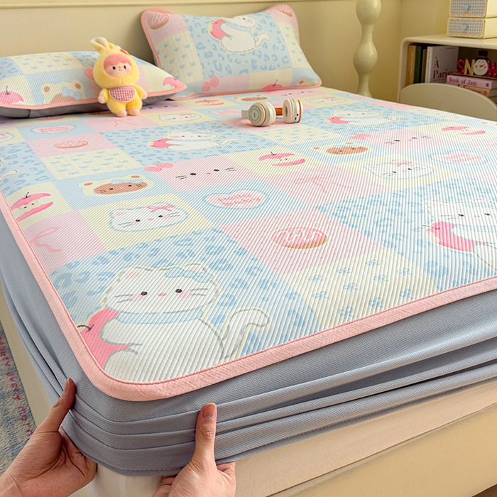 91家纺网 家纺一手货源 找家纺 （总）宜派家纺 2026新款冰豆豆席卡通凉席凉感值过0.21可机洗夏天学生宿舍单人席子