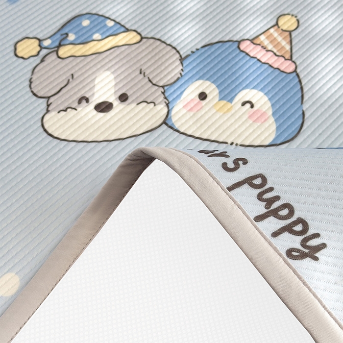 91家纺网 家纺一手货源 找家纺 宜派家纺 2026新款冰豆豆席卡通凉席凉感值过0.21可机洗夏天学生宿舍单人席子 开心一家-床席