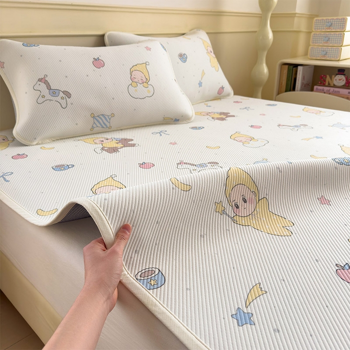 91家纺网 家纺一手货源 找家纺 宜派家纺 2026新款冰豆豆席卡通凉席凉感值过0.21可机洗夏天学生宿舍单人席子 魔力星-床席