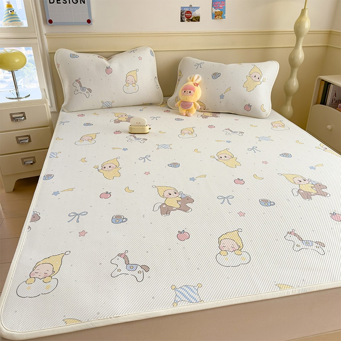 91家纺网 家纺一手货源 找家纺 宜派家纺 2026新款冰豆豆席卡通凉席凉感值过0.21可机洗夏天学生宿舍单人席子 魔力星-床席