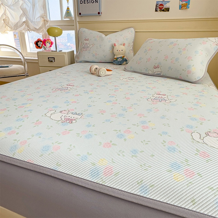 91家纺网 家纺一手货源 找家纺 宜派家纺 2026新款冰豆豆席卡通凉席凉感值过0.21可机洗夏天学生宿舍单人席子 奶茶布丁-床席