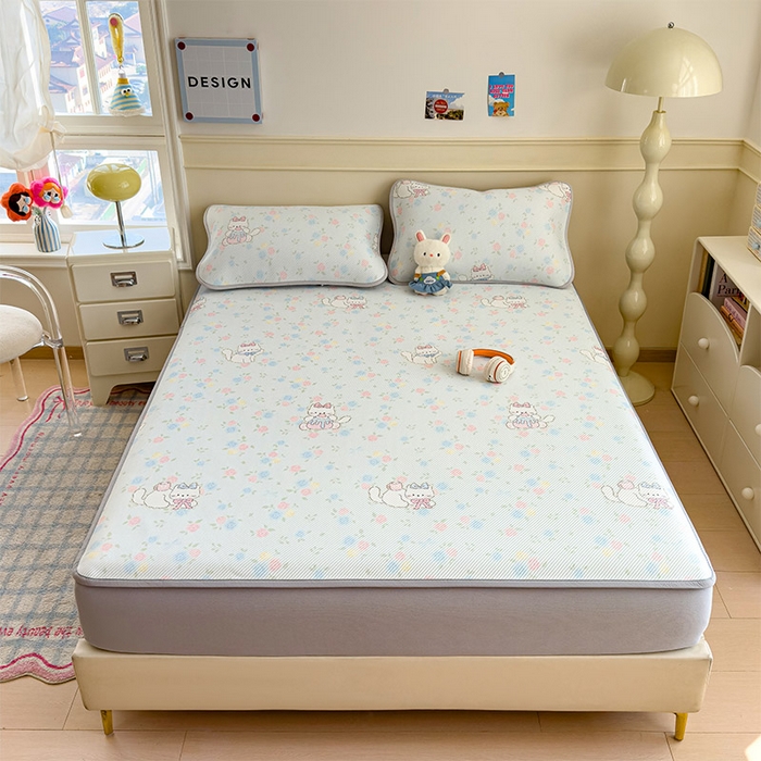 91家纺网 家纺一手货源 找家纺 宜派家纺 2026新款冰豆豆席卡通凉席凉感值过0.21可机洗夏天学生宿舍单人席子 奶茶布丁-床席