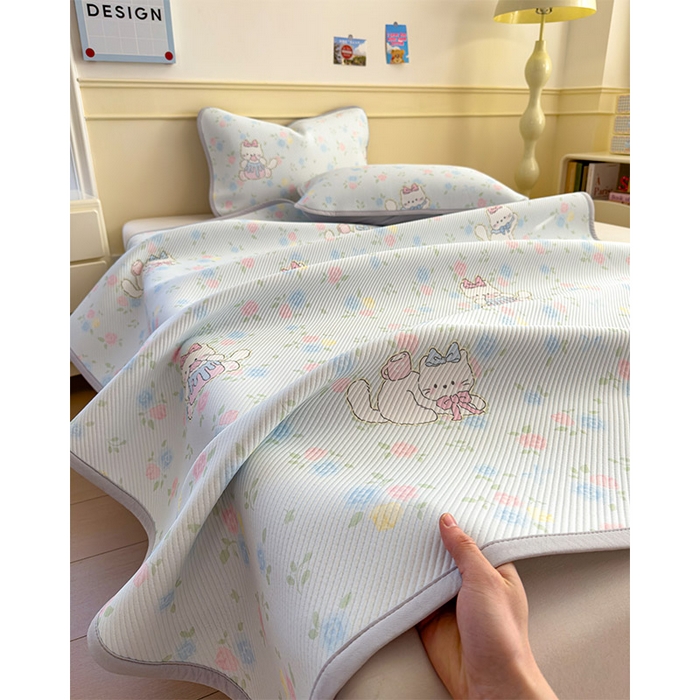 91家纺网 家纺一手货源 找家纺 宜派家纺 2026新款冰豆豆席卡通凉席凉感值过0.21可机洗夏天学生宿舍单人席子 奶茶布丁-床席