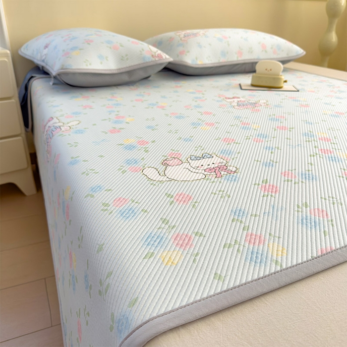 91家纺网 家纺一手货源 找家纺 宜派家纺 2026新款冰豆豆席卡通凉席凉感值过0.21可机洗夏天学生宿舍单人席子 奶茶布丁-床席