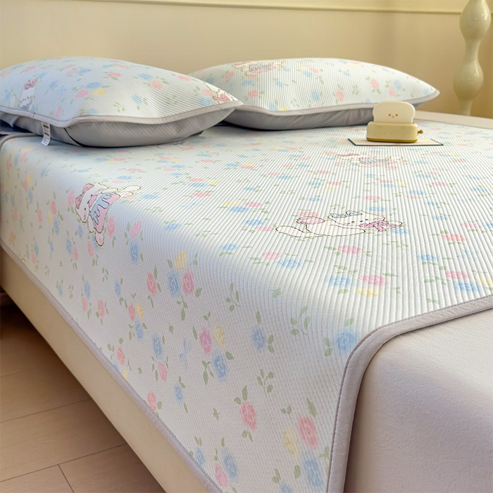 91家纺网 家纺一手货源 找家纺 宜派家纺 2026新款冰豆豆席卡通凉席凉感值过0.21可机洗夏天学生宿舍单人席子 奶茶布丁-床席