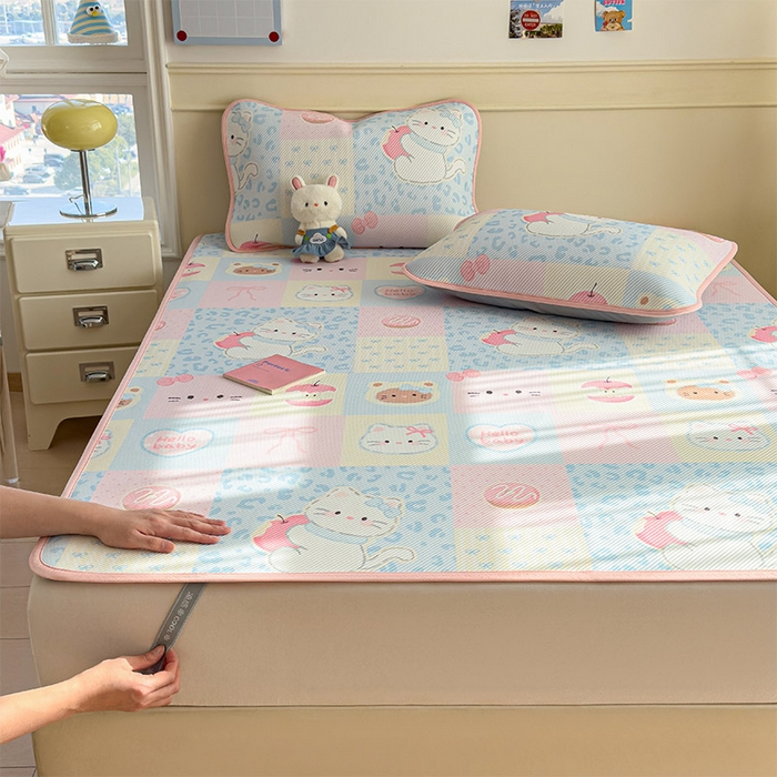 91家纺网 家纺一手货源 找家纺 宜派家纺 2026新款冰豆豆席卡通凉席凉感值过0.21可机洗夏天学生宿舍单人席子 曲奇蒂-床席