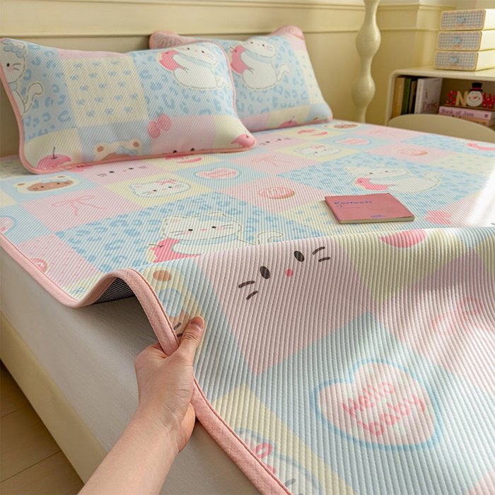 91家纺网 家纺一手货源 找家纺 宜派家纺 2026新款冰豆豆席卡通凉席凉感值过0.21可机洗夏天学生宿舍单人席子 曲奇蒂-床席