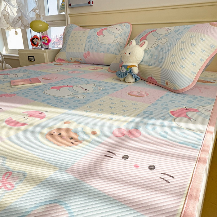 91家纺网 家纺一手货源 找家纺 宜派家纺 2026新款冰豆豆席卡通凉席凉感值过0.21可机洗夏天学生宿舍单人席子 曲奇蒂-床席