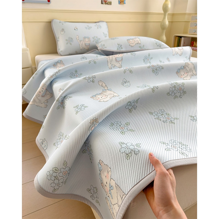 91家纺网 家纺一手货源 找家纺 宜派家纺 2026新款冰豆豆席卡通凉席凉感值过0.21可机洗夏天学生宿舍单人席子 小花猫-床席